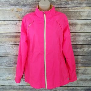 Vtg 90s HIND M Windbreaker Neon Pink Jacket Zip